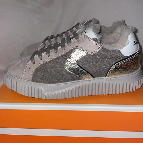 NWT VOILE BLANCHE Lipari Geniune Shearling Lined Sneaker - Picture 11 of 14